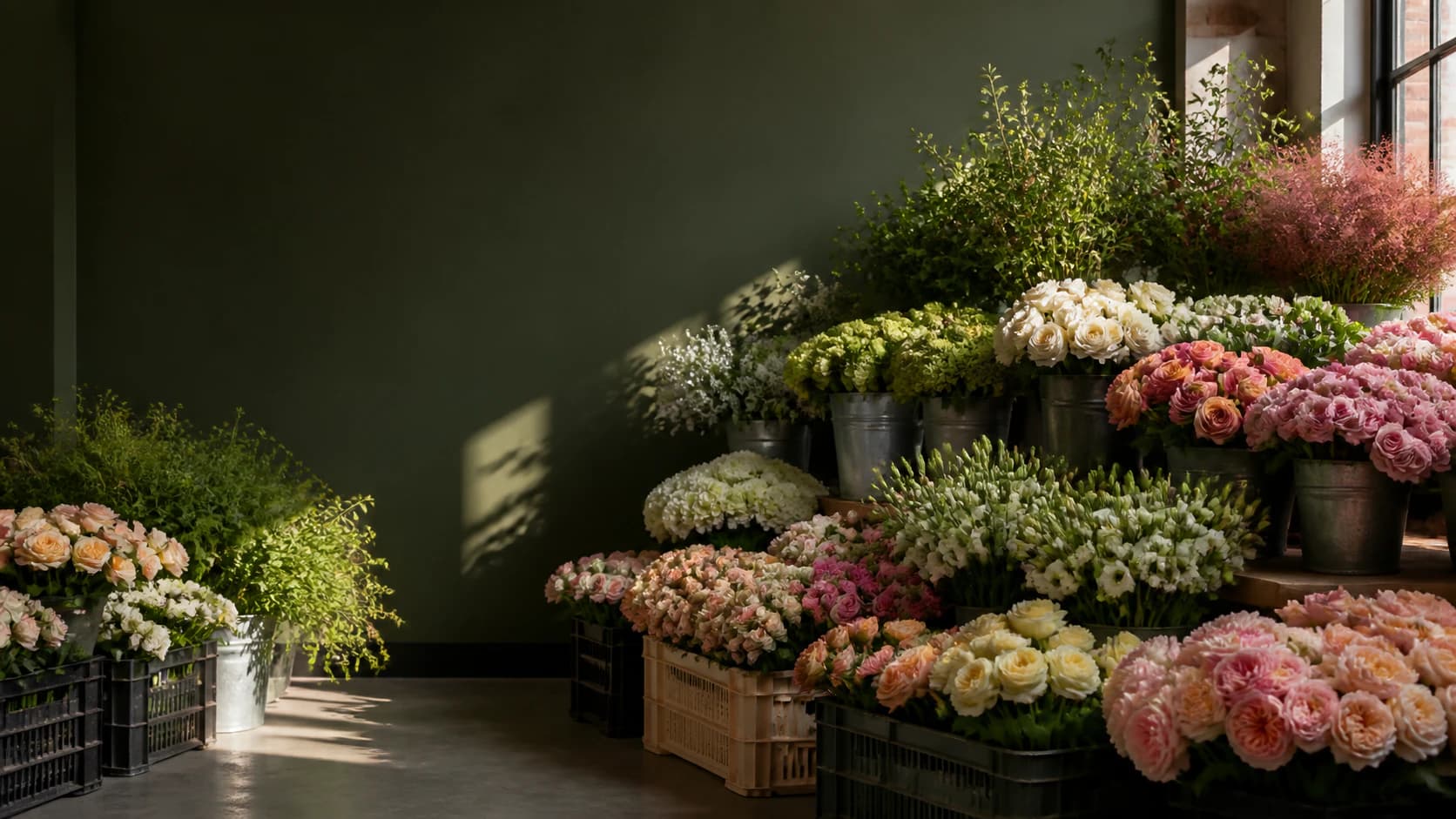 A representative wholesale flower sourcing scene